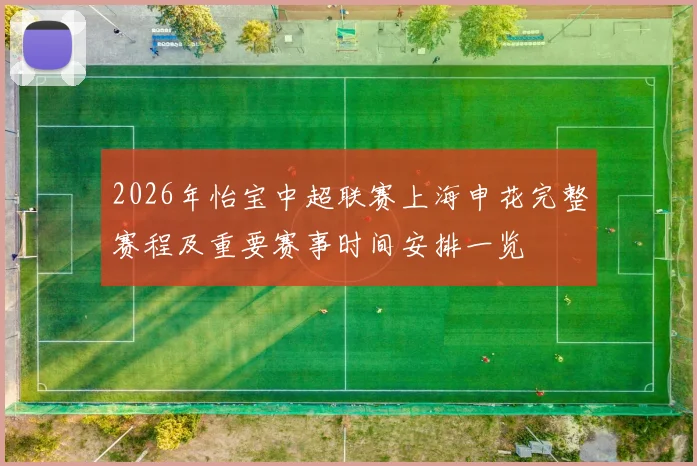 2026年怡宝中超联赛上海申花完整赛程及重要赛事时间安排一览